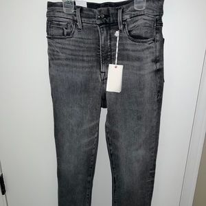 Good American high rise straight grey denim
